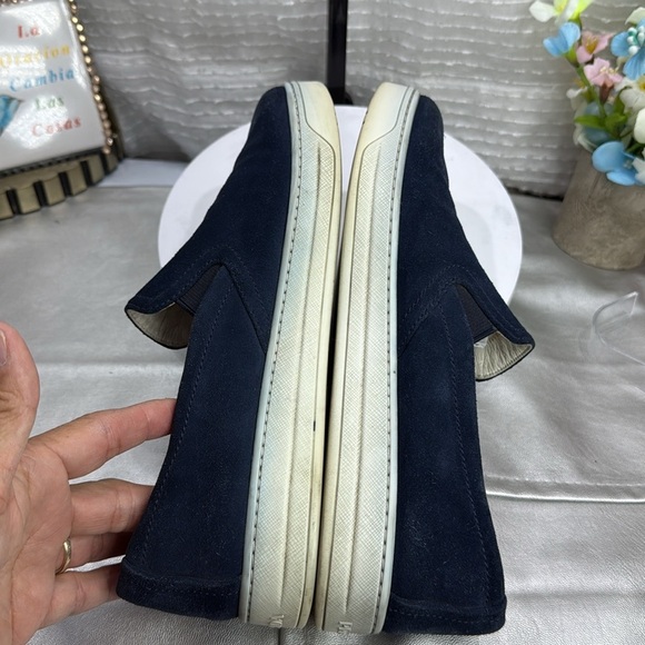 (H3) Prada Sport women's blue suede slip-on sneakers with round toe Women's 9.5 - Picture 4 of 11